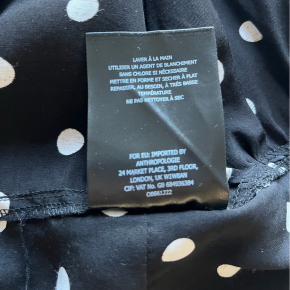 Anthropologie Maeve Canna Polka Dot Tie Waist Flutter Kimono Sleeve Blouse 6 - Picture 13 of 15